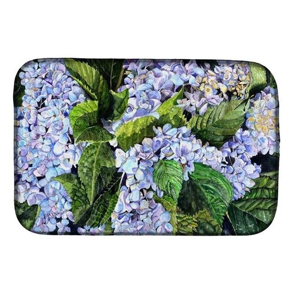 Carolines Treasures Carolines Treasures 8730DDM Hydrangea Dish Drying Mat 8730DDM